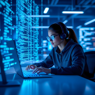 Futuristic office environment